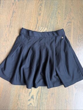 Zara Black Flared Kids Skirt with Decorative Button